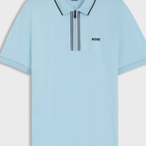 POLO H TXXL AZUL CIELO CREMALLERA HUGO NEGRO